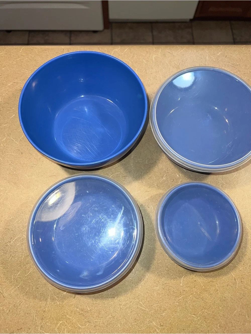 KitchenAid Storage/Prep Bowls - Set of 4 - Nesting - Blue